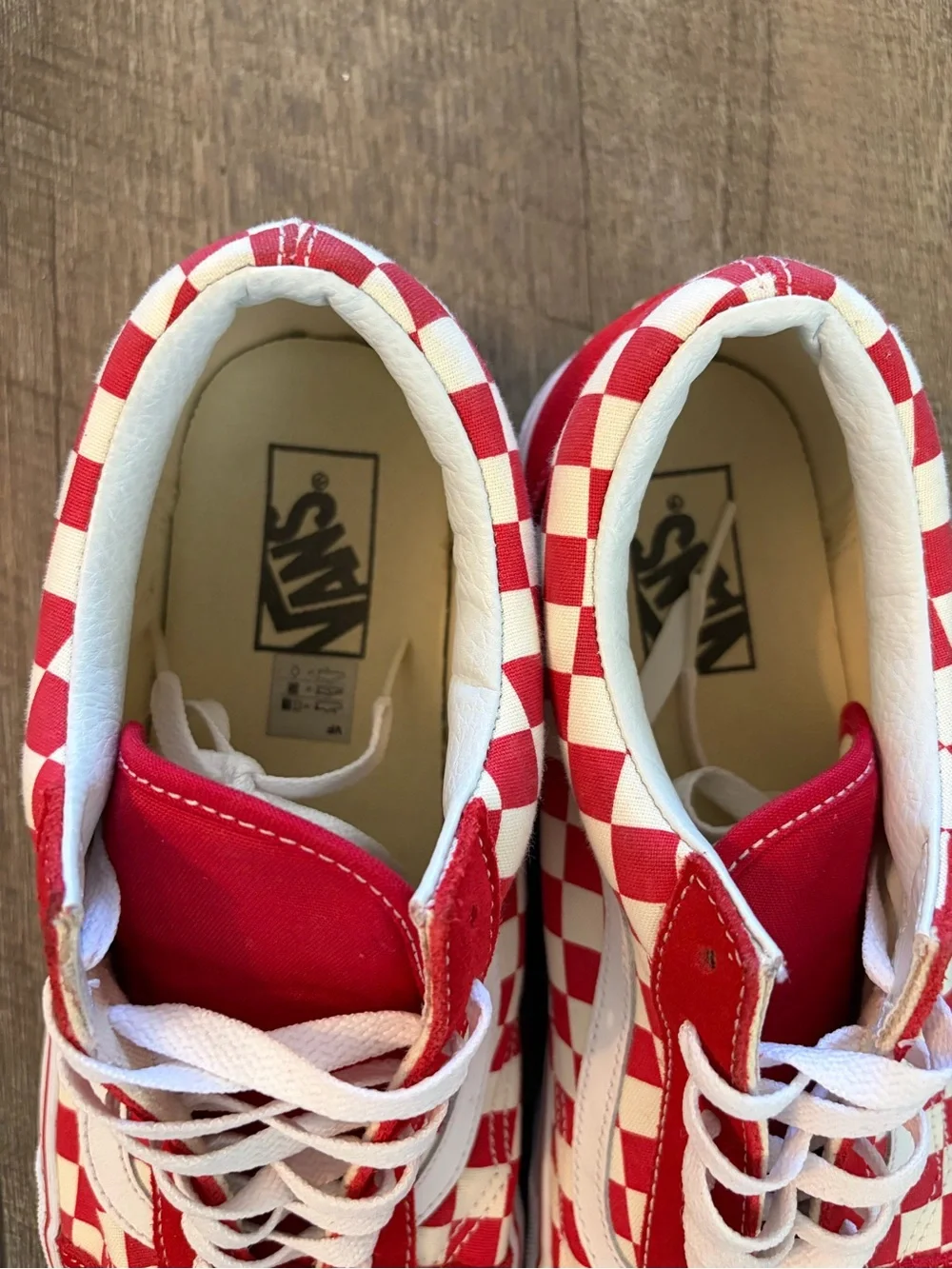 Vans Checkerboard Old Skool Sneakers in Red and White